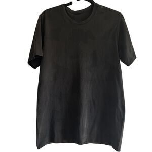 Lululemon Men’s Breathe Repeat Short Sleeve Tee Black Gray Medium-EUC